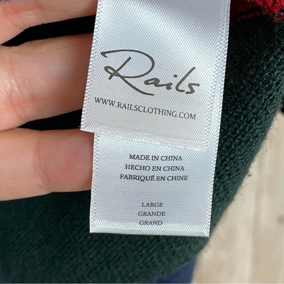 Rails Kent Rugby Stripe Cotton/Wool Blend Striped Long Sleeve Sweater Size L Men - Picture 8 of 10